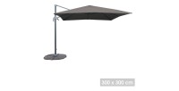 Parasol décentré carré gris anthracite 300x300cm