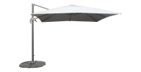 Parasol décentré carré gris clair 300x300cm