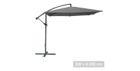 Parasol déporté carré gris anthracite 250x250cm