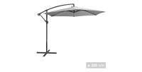 Parasol déporté rond gris anthracite diamètre 300cm