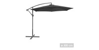 Parasol déporté rond noir – Diamètre 300 cm