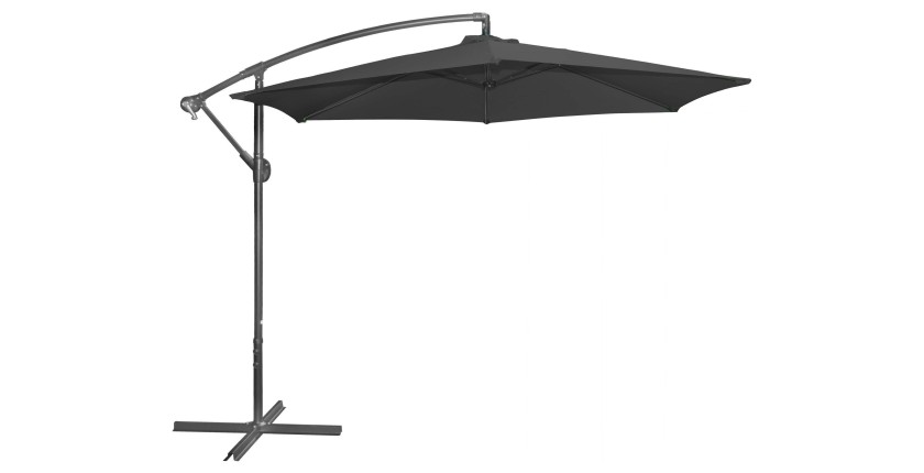 Parasol déporté rond noir – Diamètre 300 cm