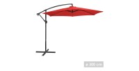 Parasol déporté rond rouge diamètre 300cm