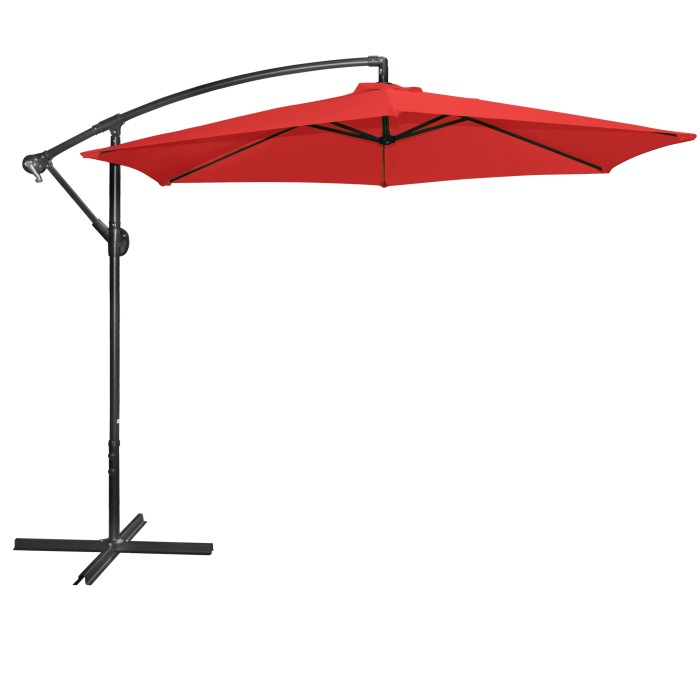 Parasol déporté rond rouge diamètre 300cm