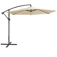 Parasol déporté rond beige diamètre 300cm