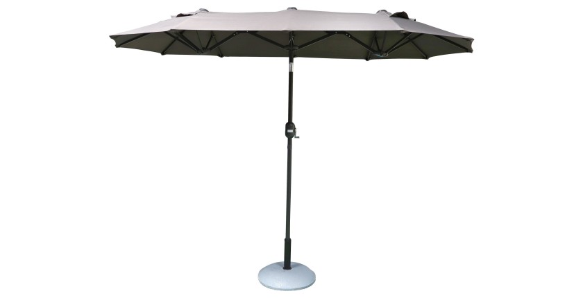 Grand parasol double gris anthracite dimension 150x300cm