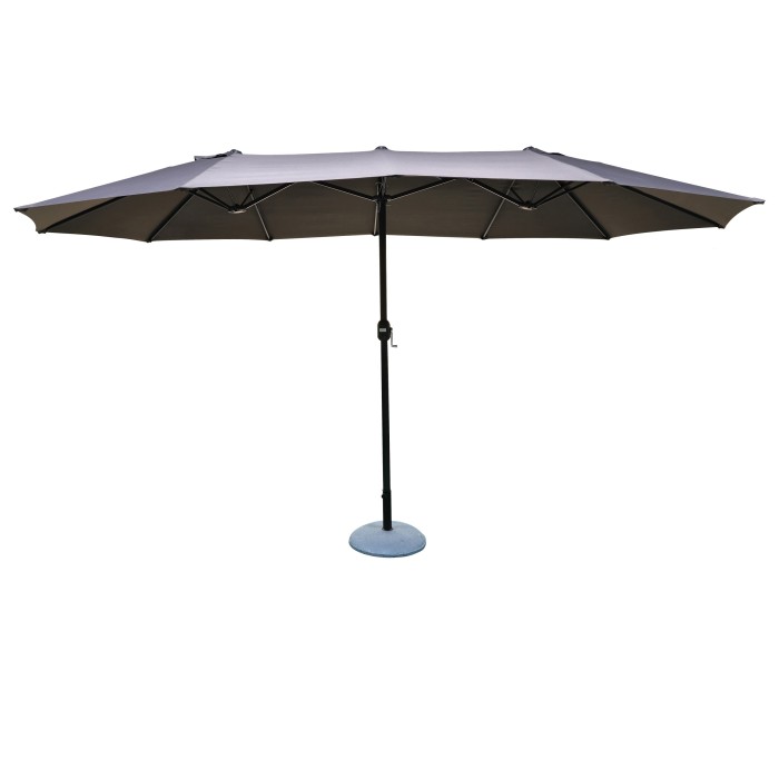 Grand parasol double gris anthracite dimension 264x446cm
