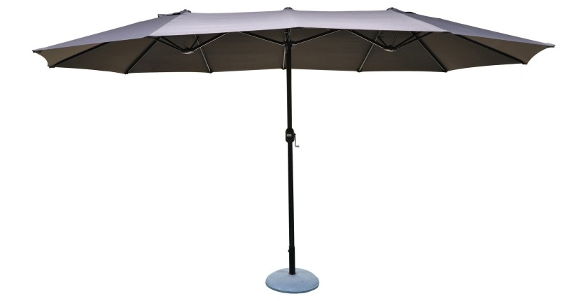 Grand parasol double gris anthracite dimension 264x446cm