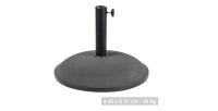 Pied de parasol en ciment gris foncé 20KG dimension 45x37cm diamètre intérieur 35/36/48mm