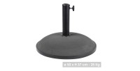 Pied de parasol en ciment gris foncé 25KG dimension 50x37cm diamètre intérieur 35/38/48mm