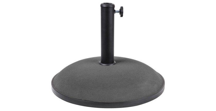 Pied de parasol en ciment gris foncé 25KG dimension 50x37cm diamètre intérieur 35/38/48mm