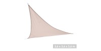 Voile d'ombrage beige dimension 360x360x360cm en polyester 160gr/m2