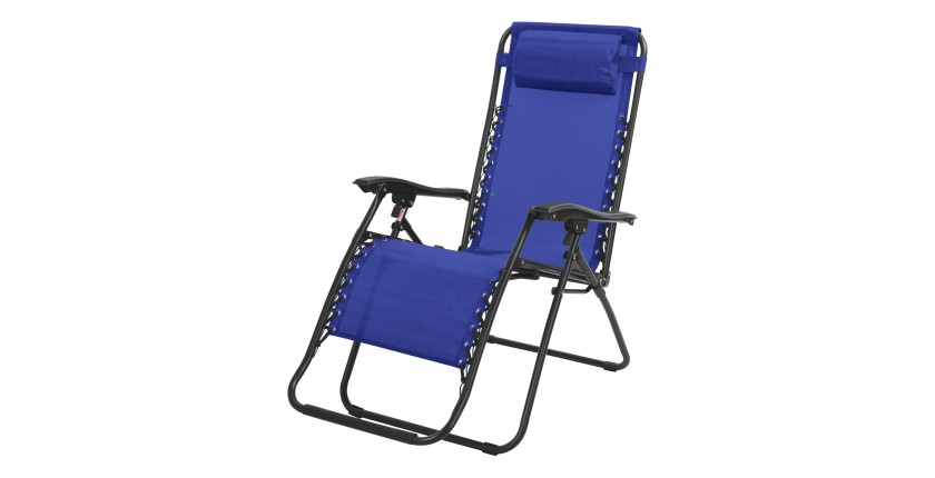 Fauteuil relax d'extérieur coloris bleu, dimension 176x108x64cm