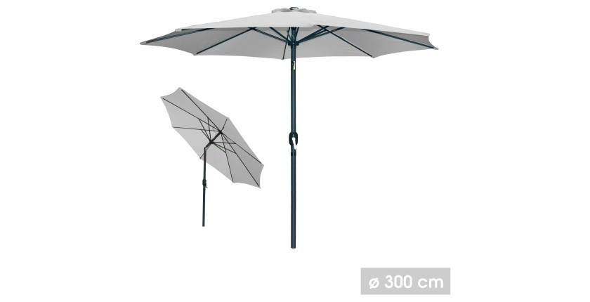 Parasol inclinable rond gris anthracite diamètre 300cm