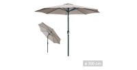 Parasol inclinable rond taupe diamètre 300cm