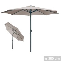 Parasol inclinable rond taupe diamètre 300cm