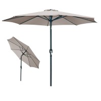 Parasol inclinable rond taupe diamètre 300cm