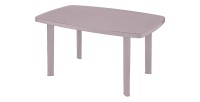 Table d'extérieur coloris taupe en PVC dimension 140x90cm