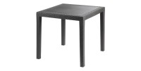 Table d'extérieur coloris gris anthracite en PVC dimension 79x79cm