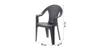 Chaise de jardin gris anthracite 55x60xH81cm