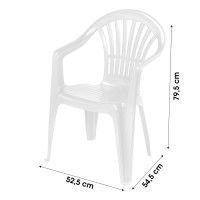 Chaise de jardin blanche 54x52xH79cm