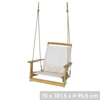 Fauteuil de jardin à suspendre en bois avec accoudoirs 70x102xH96cm