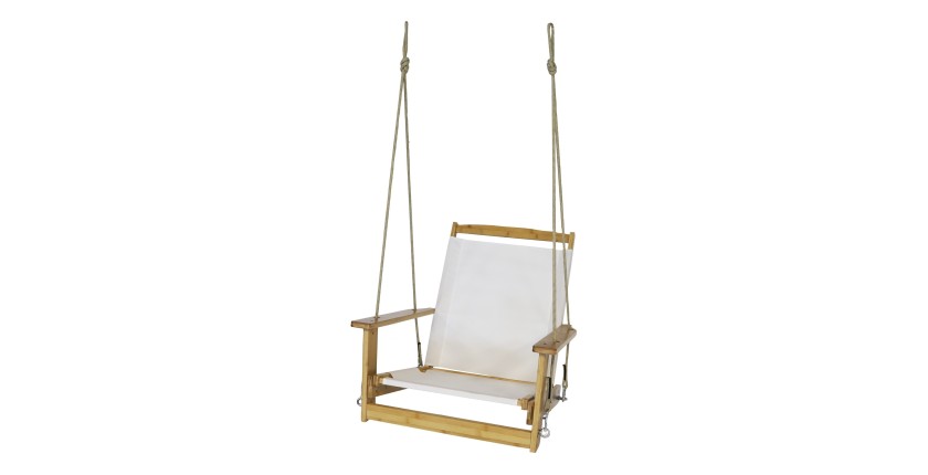 Fauteuil de jardin à suspendre en bois avec accoudoirs 70x102xH96cm