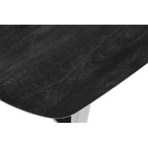 Table à manger FRANCHIA en bois massif exotique mangolia noir - L220cm