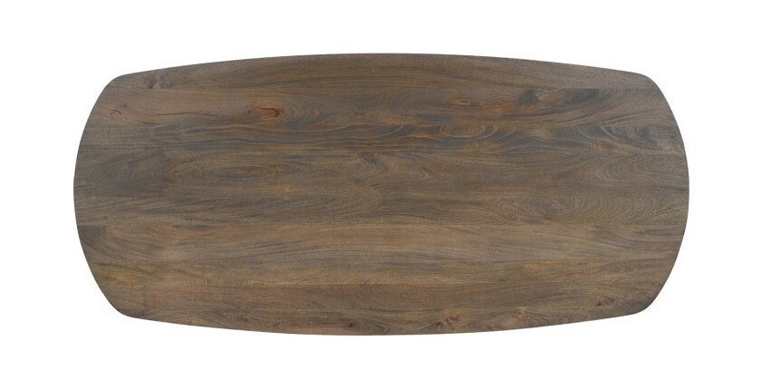 Table à manger FRANCHIA en bois massif exotique mangolia vieilli - L220cm