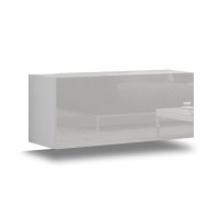 Ensemble de meubles de salon blanc suspendus collection CEPTO XXIV. 240cm, 8 meubles, leds, modulables.