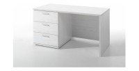 Chambre enfant, ado robuste collection OLGA, lit, armoire, bureau, commode et chevet, blanc effet bois