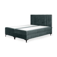 Lit boxspring a double coffre 160x200 coloris émeraude collection LONDON