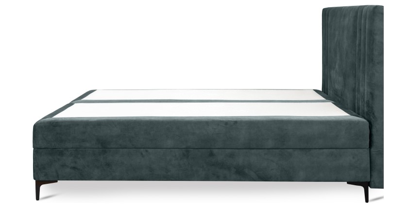 Lit boxspring a double coffre 160x200 coloris émeraude collection LONDON