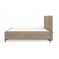 Lit boxspring 160x200 coloris sable avec double coffre - Collection LONDON