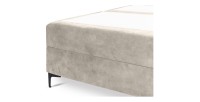 Lit boxspring 180x200 coloris beige avec double coffre - Collection LONDON