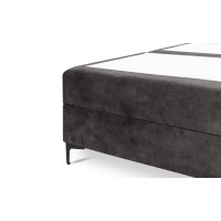 Lit boxspring 180x200 coloris anthracite avec double coffre - Collection LONDON