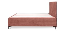 Lit boxspring 160x200 coloris corail avec double coffre - Collection LONDON