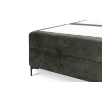 Lit boxspring 160x200 coloris vert avec double coffre - Collection LONDON