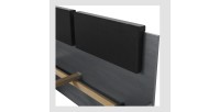 Lit adulte 180x200 avec tiroirs intégrés - Collection FLOYD, Coloris gris effet bois
