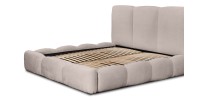 Lit coffre 160x200 coloris beige armature rembourrée - Collection DREAM