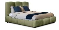 Lit coffre 140x200 coloris vert armature rembourrée - Collection DREAM