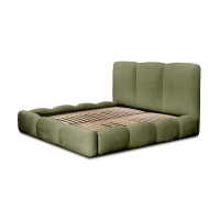 Lit coffre 140x200 coloris vert armature rembourrée - Collection DREAM