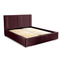 Lit coffre 140x200 coloris bordeaux - Collection RITCHY