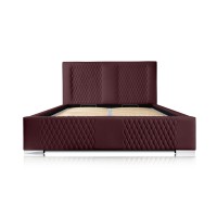 Lit coffre 140x200 coloris bordeaux - Collection RITCHY