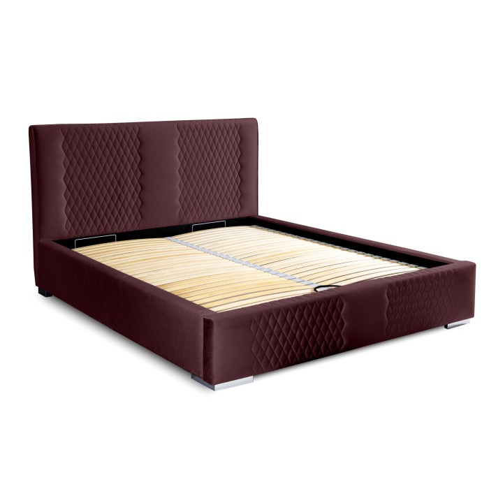 Lit coffre 180x200 coloris bordeaux - Collection RITCHY