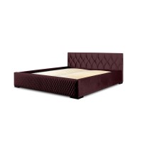 Lit coffre 140x200 coloris bordeaux - Collection BROOKLYN