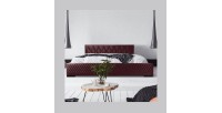 Lit coffre 180x200 coloris bordeaux - Collection BROOKLYN