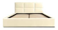 Lit coffre 160x200 coloris beige - Collection MANHATTAN