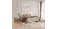 Lit coffre 180x200 coloris beige - Collection MANHATTAN