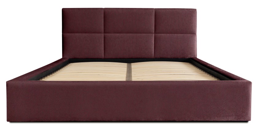 Lit coffre 140x200 coloris bordeaux - Collection MANHATTAN